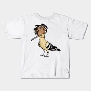 Artwork of an Eurasian Hoopoe Bird I Kids T-Shirt